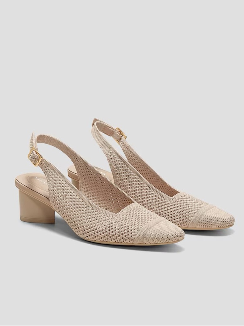 Vivaia Leah pro pointed toe sling back sandals  almond NWOB
